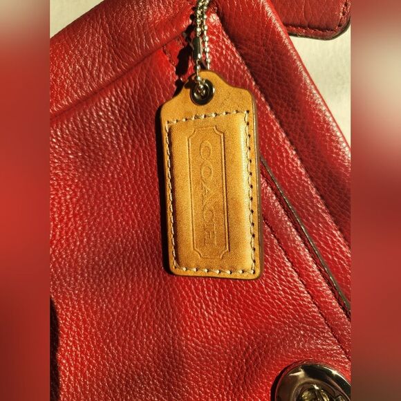 Coach Park Clutch Wristlet Wine Deep Red Leather 13 x 6 - Picture 11 of 12